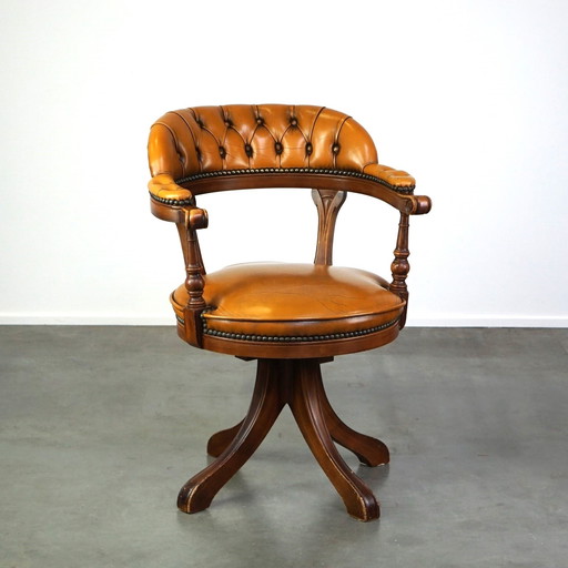 Beef leather English chesterfield office chair