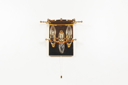 Large Brass And Glass 'Palazzo' Wall Light By Kalmar, Austria 1970'S