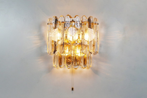 Image 1 of Large Brass And Glass 'Palazzo' Wall Light By Kalmar, Austria 1970'S