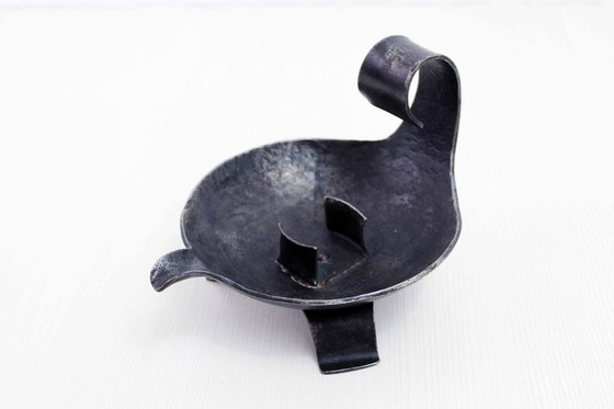 Image 1 of Chandelier en métal brutaliste années 50, chandelier rustique