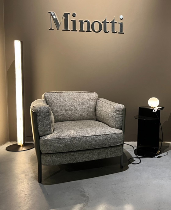 Image 1 of Minotti Shelly armchair show model 2023 in fabric Fischer