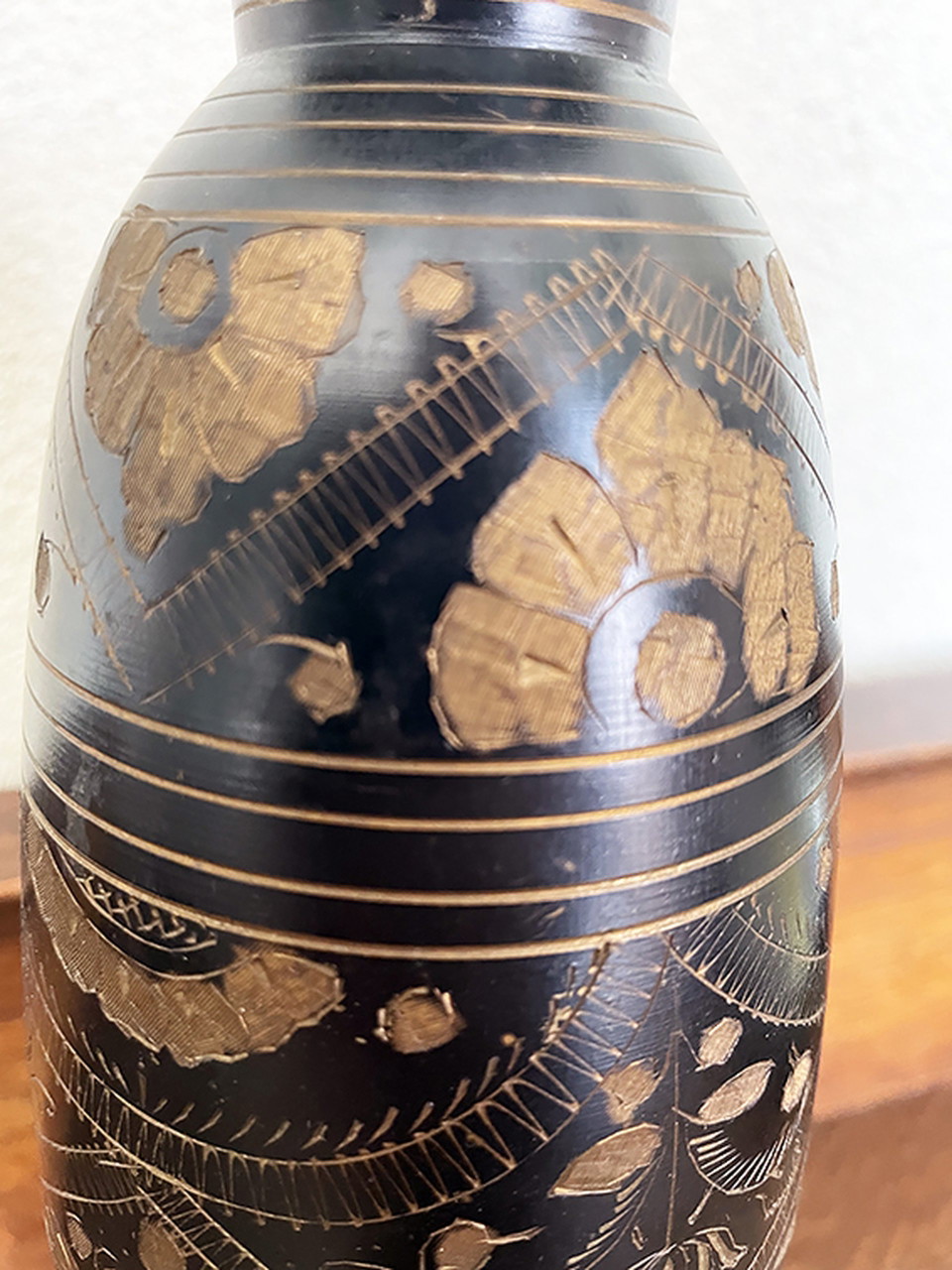 Petit vase en laiton dragon gravé, vase en laiton chinois