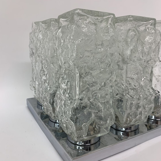 Image 1 of Hillebrand Ice Glass Ceiling Lamp - 1970s