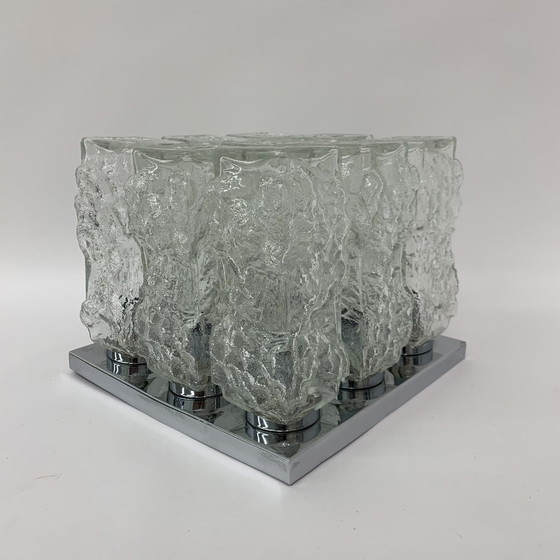 Image 1 of Hillebrand Ice Glass Ceiling Lamp - 1970s