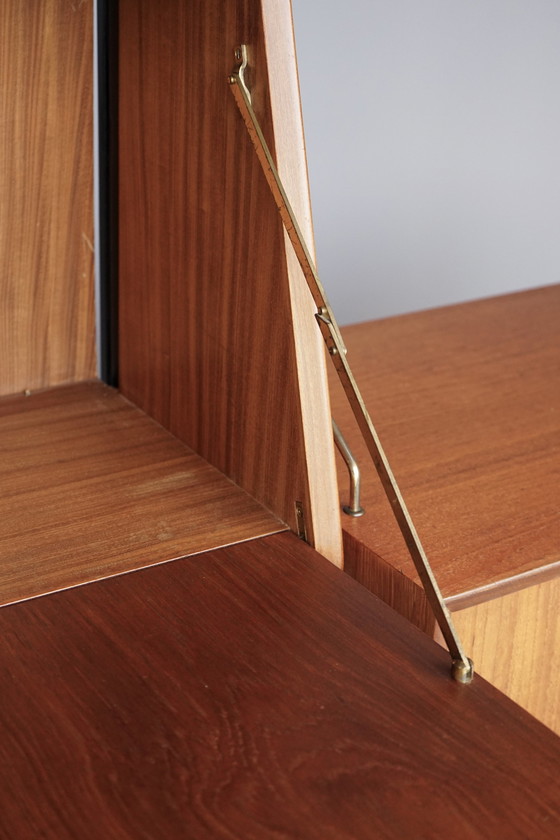 Image 1 of Modular Teak Wall Unit By Louis Van Teffellen For Wébé. 1950S