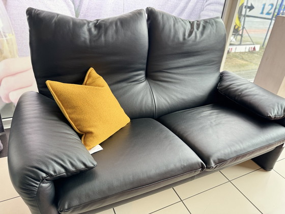 Image 1 of Cassina Maralunga sofa black leather