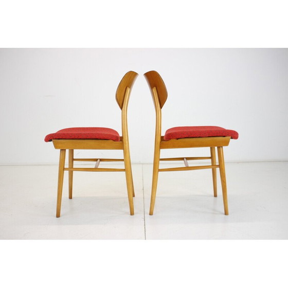 Image 1 of Pair of vintage chairs in beechwood and fabric by Ton, Czechoslovakia 1965s