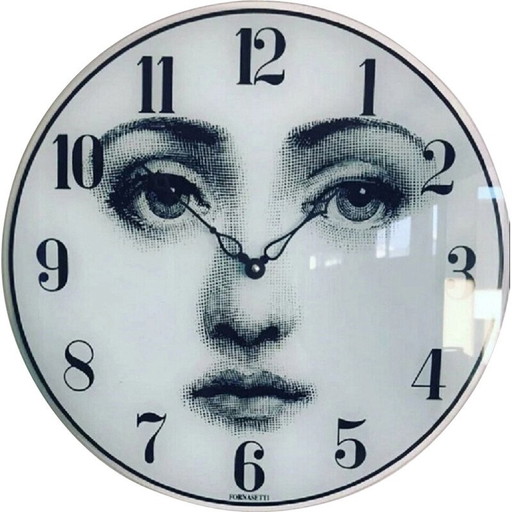 Vintage Viso wall clock by Fornasetti for Lina Cavalieri