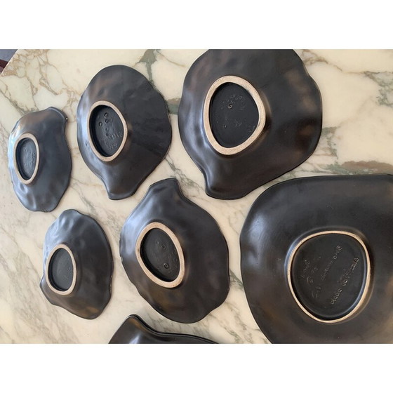Image 1 of Set of vintage ceramic plates by Pol Chambost