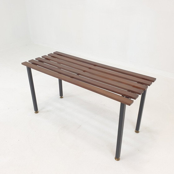Image 1 of Vintage bench in teak with brass feet, Italy 1950s