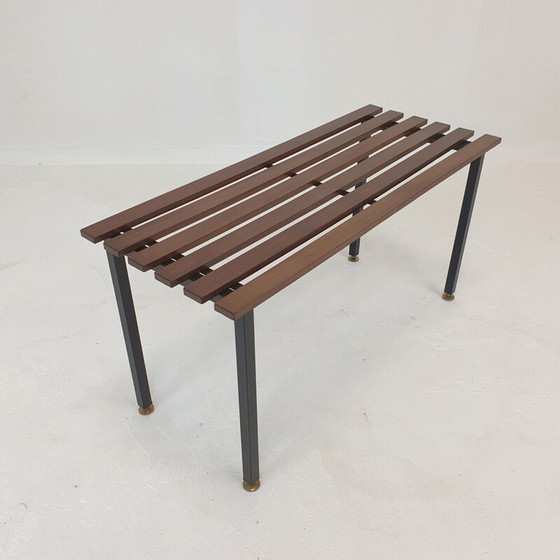 Image 1 of Vintage bench in teak with brass feet, Italy 1950s