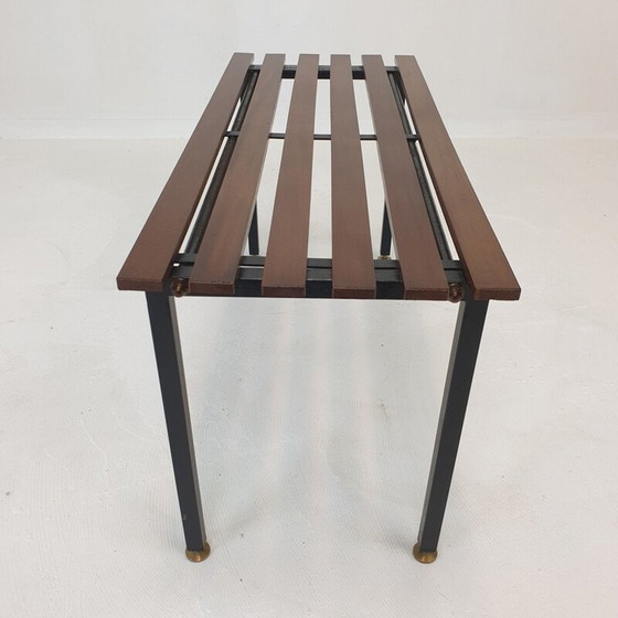 Image 1 of Vintage bench in teak with brass feet, Italy 1950s