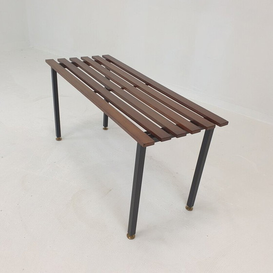 Image 1 of Vintage bench in teak with brass feet, Italy 1950s