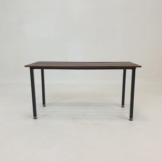 Image 1 of Vintage bench in teak with brass feet, Italy 1950s