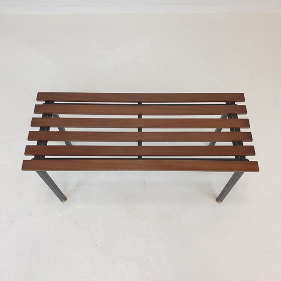 Image 1 of Vintage bench in teak with brass feet, Italy 1950s