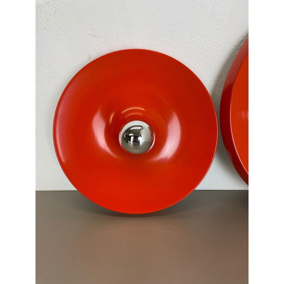 Image 1 of Pair of vintage aluminium wall lamps for Honsel Ligjhts, Germany 1970s