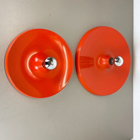 Image 1 of Pair of vintage aluminium wall lamps for Honsel Ligjhts, Germany 1970s