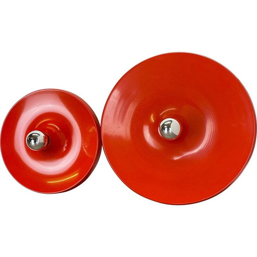 Pair of vintage aluminium wall lamps for Honsel Ligjhts, Germany 1970s