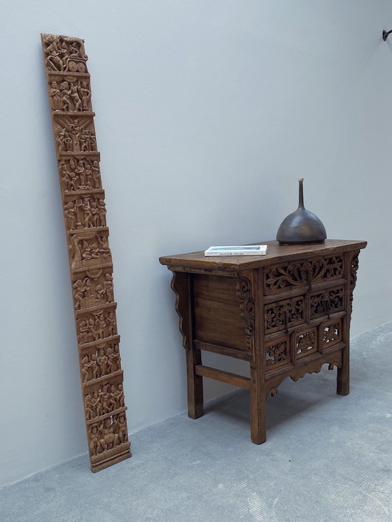 Image 1 of Antique chest of drawers China elm wood solid with drawers, around 1900 Qing dynasty