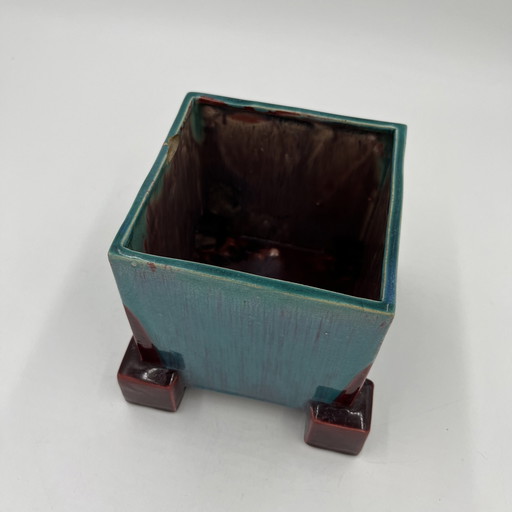 Art Deco Square Planter From La Faïencerie Thulin