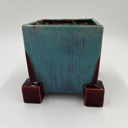 Art Deco Square Planter From La Faïencerie Thulin