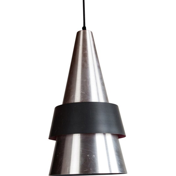 Lampada a sospensione vintage Corona in alluminio e metallo di Jo Hammerborg per Fog e Mørup, Danimarca 1960