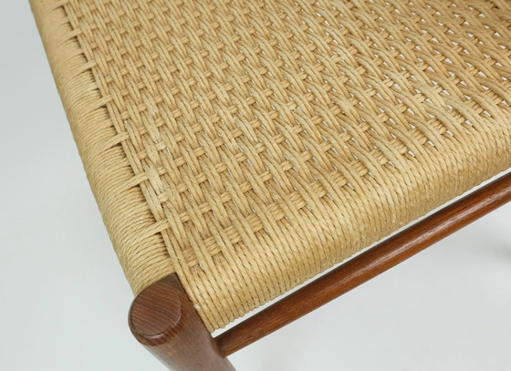 Image 1 of No. 2 Of 2 - Danish Modern Chair Model 75 Niels O. Moeller Teak Wood Seat Paper Cord Weave 1960S 