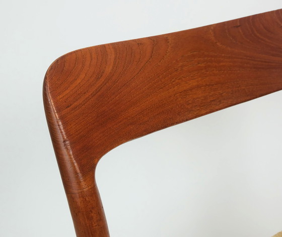 Image 1 of No. 2 Of 2 - Danish Modern Chair Model 75 Niels O. Moeller Teak Wood Seat Paper Cord Weave 1960S 