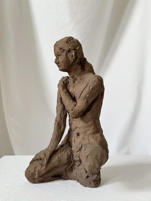 Yolande Ide - terracotta sculpture of a naked woman