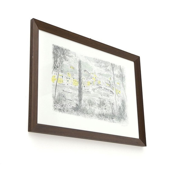 Image 1 of Vintage lithograph "Portofino" by Michele Cascella, 1960