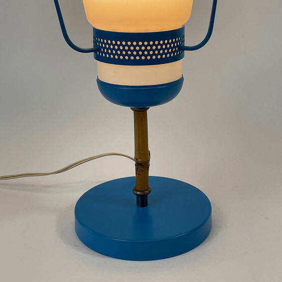 Image 1 of Lampe à poser bleue du milieu du siècle