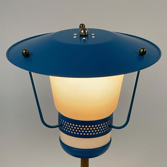 Image 1 of Lampe à poser bleue du milieu du siècle