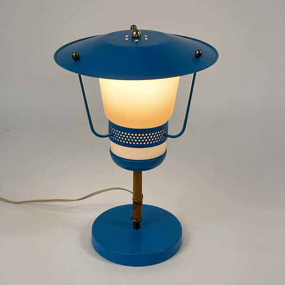 Image 1 of Lampe à poser bleue du milieu du siècle