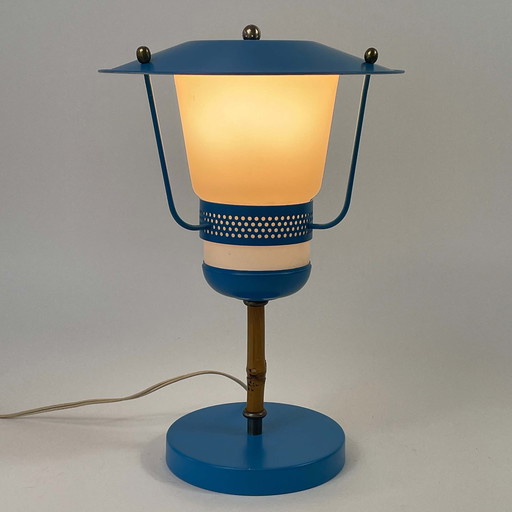 Lampe à poser bleue du milieu du siècle