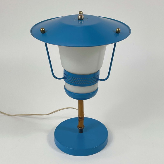 Image 1 of Lampe à poser bleue du milieu du siècle