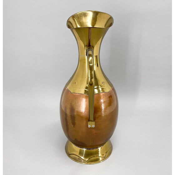 Image 1 of Vintage brass and copper water pitcher, Belgium 1940