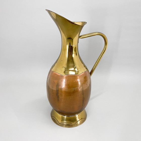 Image 1 of Vintage brass and copper water pitcher, Belgium 1940