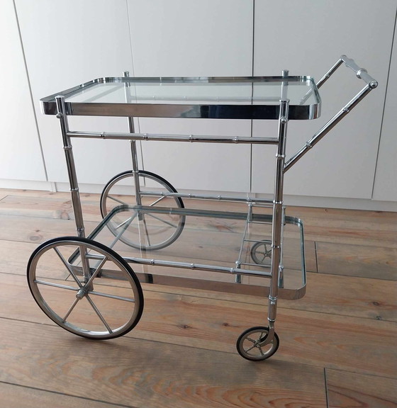 Image 1 of Maison Baguès Chrome Bar Cart