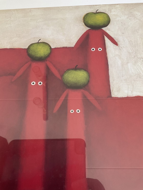 Image 1 of Kessler art - three red dogs with apples