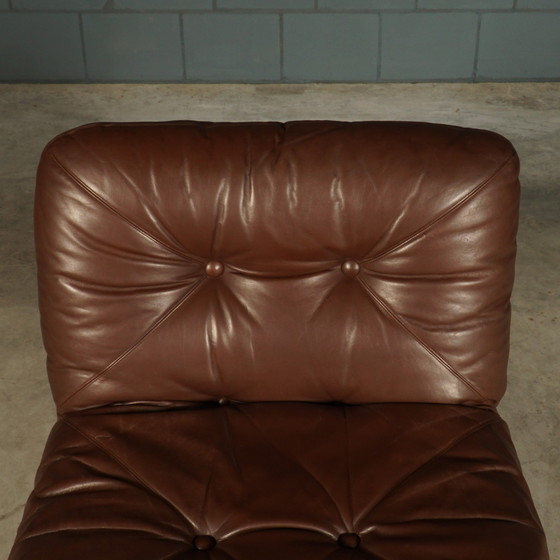 Image 1 of Set Of 3 Vintage Leather Modular Armchairs - 1960s