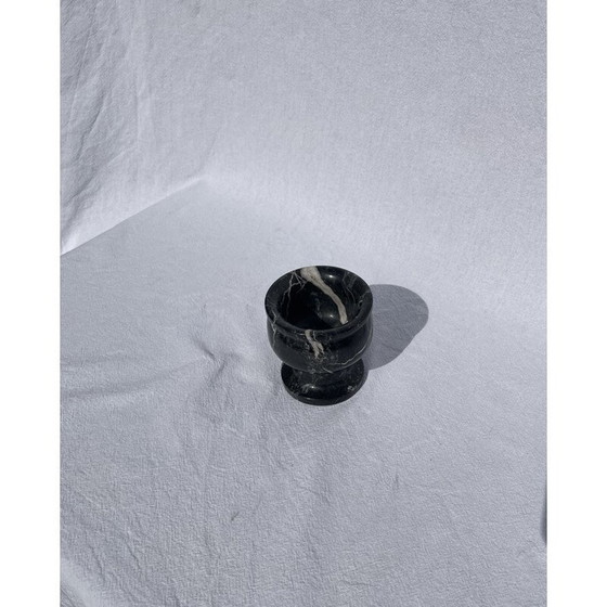 Image 1 of Mid-century small black marble goblet