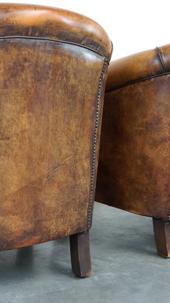 Image 1 of 2 X Sheep leather club chair