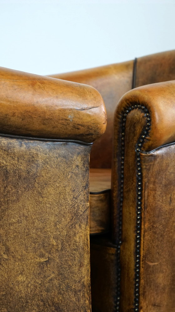 Image 1 of 2 X Sheep leather club chair