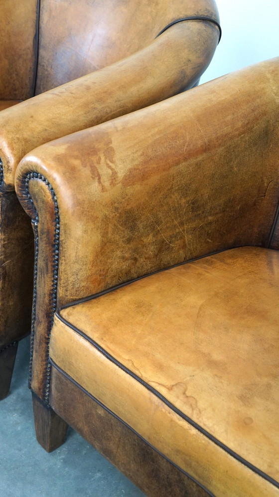 Image 1 of 2 X Sheep leather club chair