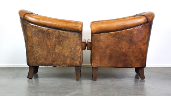 Image 1 of 2 X Sheep leather club chair