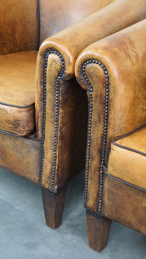 Image 1 of 2 X Sheep leather club chair