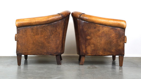 Image 1 of 2 X Sheep leather club chair