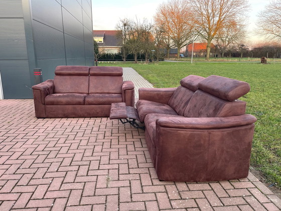 Image 1 of 3 + 2.5 Seater Fabric Suede Relax Sofa Set