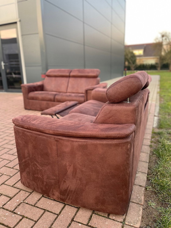 Image 1 of 3 + 2.5 Seater Fabric Suede Relax Sofa Set