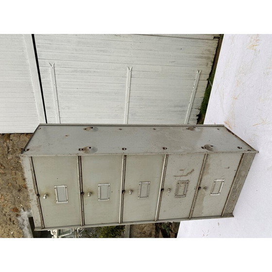 Image 1 of Pair of vintage aluminum furniture with 5 flaps for Ronéo, 1950